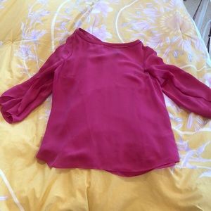 Silk pink blouse black house white market